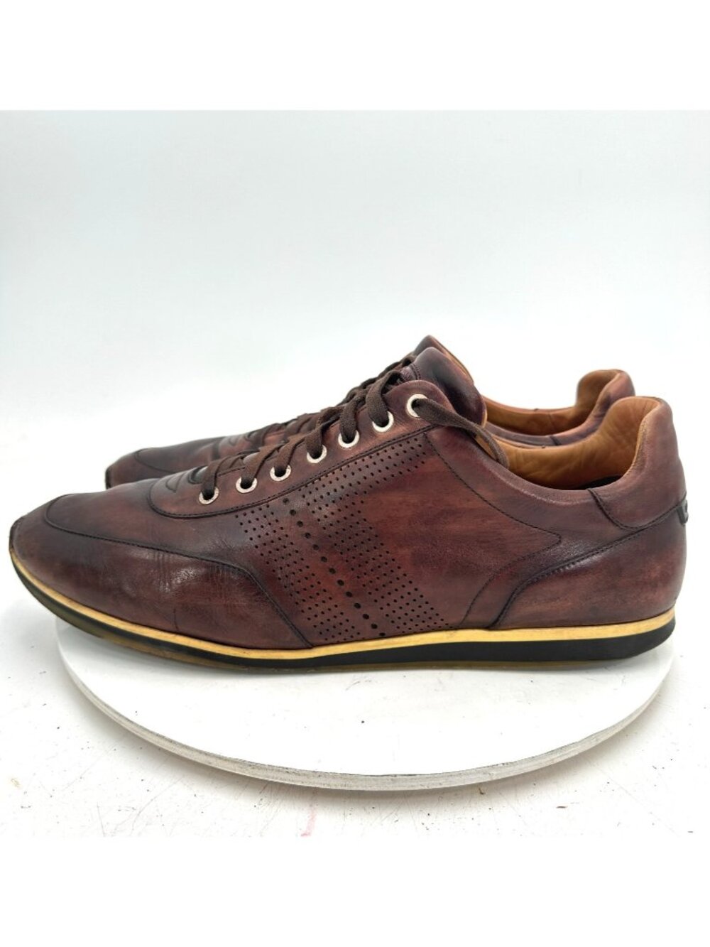 Magnanni Pueblo Men Size EU 47 US 12.5 Brown Leather Brogue Lace Up Shoes